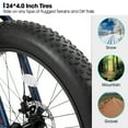 thumbnail image 3 of Hiland Fat Tire Bike, Shimano 7-Speed, Dual-Disc Brakes, 24 inch Trail Mountain Bike, Blue, 3 of 7