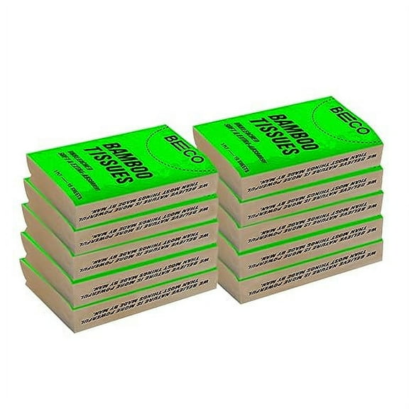 Beco Bamboo Hanky Tissues, 100 Pulls Pack of 10 Natural and Ecofriendly