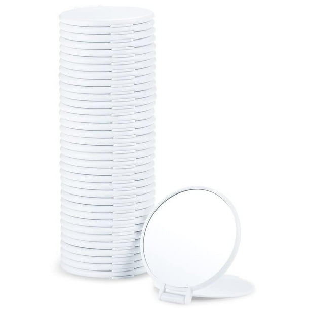 Qislee Espejo compacto a granel redondo maquillaje espejos compactos a granel para bolso juego de 36 (blanco)
