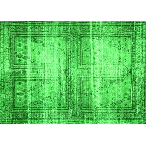 Ahgly Company Indoor Rectangle Persian Green Traditional Area Rugs, 6' x 9'