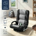 thumbnail image 4 of Best Choice Products 360-Degree Swivel Gaming Floor Chair w/ Armrest Handles, Foldable Adjustable Backrest - Black/Gray, 4 of 10