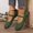 Green, variant on Women's Flat Shoes, T-Strap Non-slip Casual Round Toe Soft Sole Party Shoes Black Size 6.5