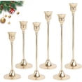 thumbnail image 1 of Juego de 6 Candeleros para Velas, Portavelas Decorativo de Metal Dorado para Cónicas, para Decoración del Hogar, Bodas, Cenas, Fiestas y Cocina (6, Oro), 1 of 10