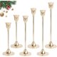 thumbnail image 1 of Juego de 6 Candeleros para Velas, Portavelas Decorativo de Metal Dorado para Cónicas, para Decoración del Hogar, Bodas, Cenas, Fiestas y Cocina (6, Oro), 1 of 10