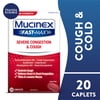 Mucinex Fast-Max Severe Congestion & Cough Medicine, OTC Sinus Nasal Decongestant, 20 Caplets