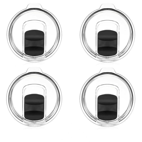 4 Pack Magnetic Tumbler Lids for 20 Oz Tumbler, Spill‑Proof Replacement Slider Lid, Reusable Cup Cover for 20oz Travel Tumbler