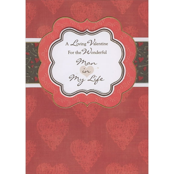 Designer Greetings A Loving Valentine For the Wonderful Man in My Life 3D Die Cut Banner Hand Decorated Masculine Valentine's Day Card for the One I Love (Husband or Boyfriend)