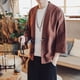 thumbnail image 5 of Chaqueta tipo Kimono JAMW Casual Mezclas de algodón Lino Siete mangas Marrón 2xl Sencillez, 5 of 5
