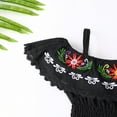 thumbnail image 3 of IBTOM CASTLE Mexican Dress for Girls Toddler Baby Cinco de Mayo Fiesta Mexican Off Shoulder Floral Embroidered Drape Casual Dress 12-18 Months Black, 3 of 8