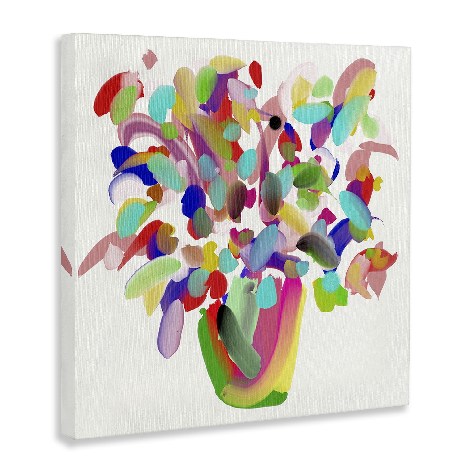 Stupell Industries Mood Flowers Bold Bouquet Plants & Flowers Painting Wrapped Canvas Art Print Wall Art, 17 x 17