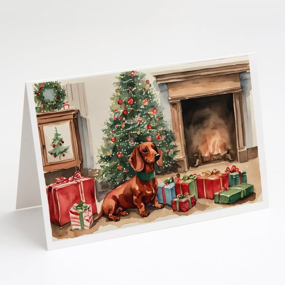 Dachshund Christmas Greeting Cards and Envelopes Pack of 8 7 in x 5 in