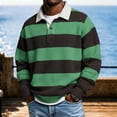 thumbnail image 4 of Horkkom Button Down Shirt Men Collared Striped Knit Shirt Breathable Long Sleeve Casual Color Block Shirts XXL, 4 of 7