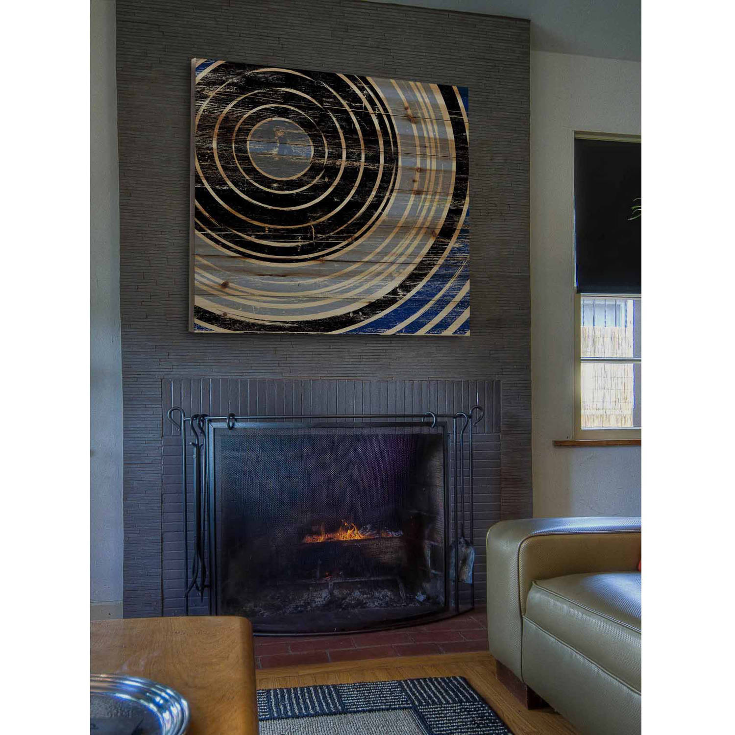 "Infinite Rings" Painting Print on Natural Pine Wood