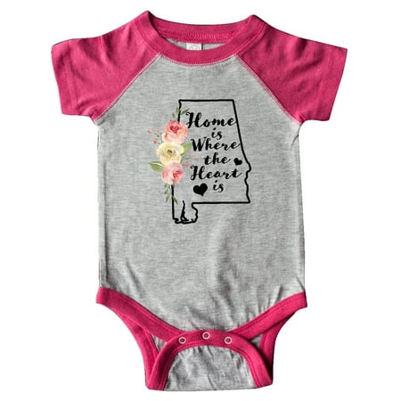 

Inktastic Alabama Home is Where the Heart is with Watercolor Floral Gift Baby Boy or Baby Girl Bodysuit