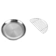thumbnail image 1 of KAKOWELY 2 piezas de práctico plato de pollo frito de acero inoxidable, plato de postre, herramienta para escurrir aceite, 1 of 5