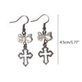 thumbnail image 5 of Sweet Cool Pendant Earring Hollow Cross Bowknot Dangle Earrings Ear Hooks Sweet Cool Drop Earrings Fashion Women Jewelry, 5 of 6