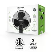 Holmes 16 Digital Stand Fan, 3-Speed, 3 Modes, Oscillating, Timer, Remote, Black