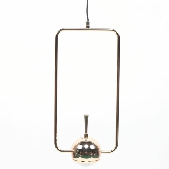 Modern LED Chandelier Creative Hanging Light Pendant Rectangle Ceiling Lighting Fixture Gold for Kitchen Island Living Room Dinning Room Warm White (2800-3200k) 7.8" Wide 16" High