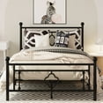 Allewie Queen Size Metal Platform Bed Frame with Victorian Vintage