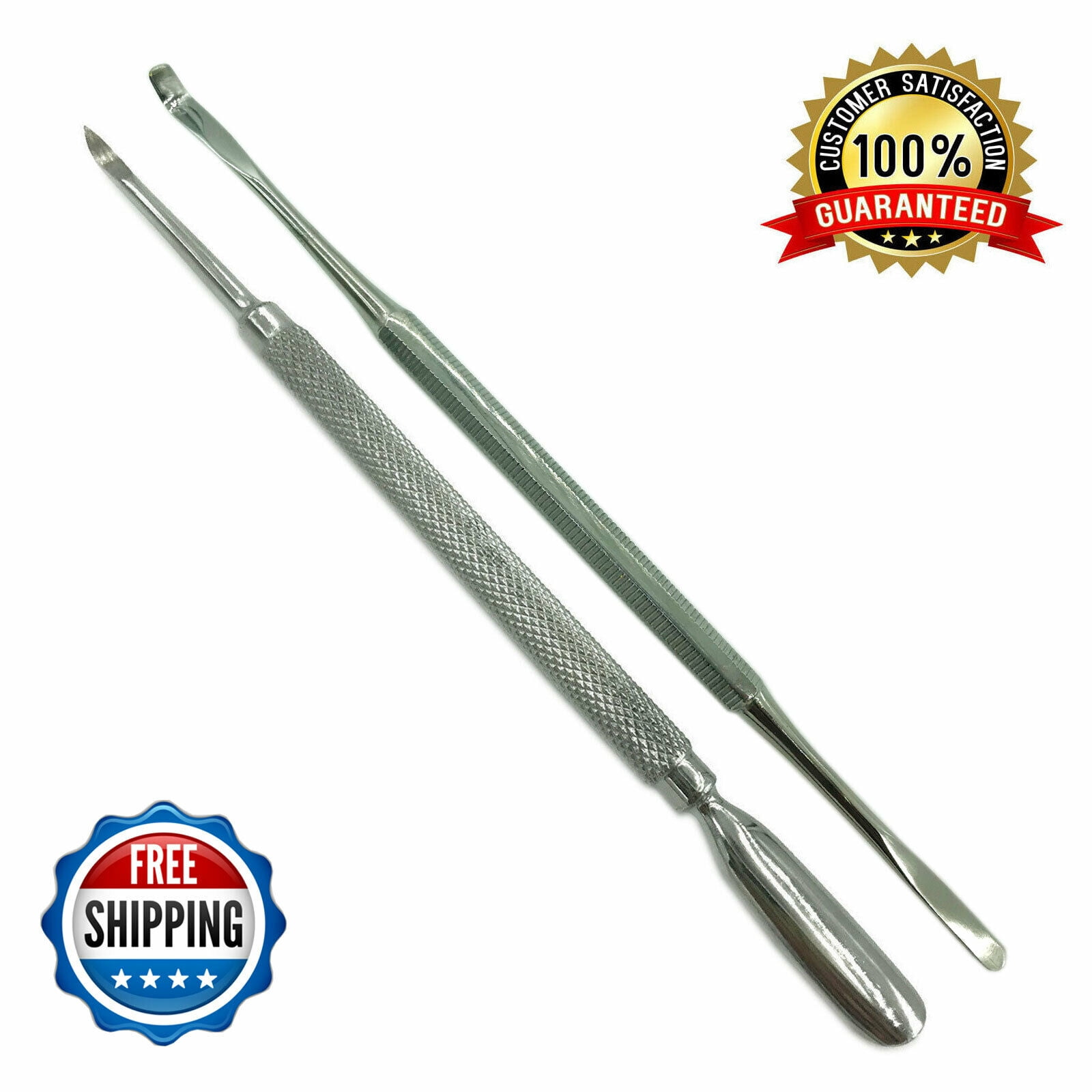 NEW RUST FREE STAINLESS STEEL CUTICLE PUSHER + INGROWN TOE NAIL LIFTER TOOLS