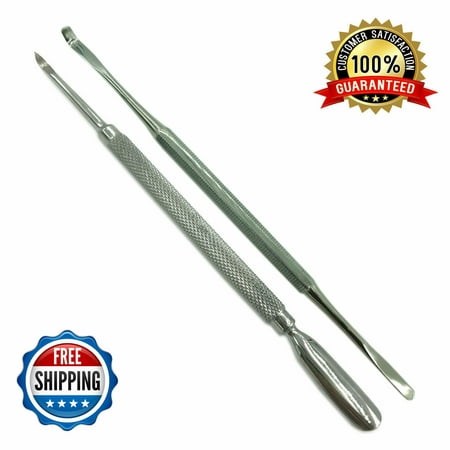 NEW RUST FREE STAINLESS STEEL CUTICLE PUSHER + INGROWN TOE NAIL LIFTER