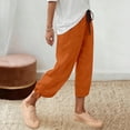 thumbnail image 7 of DuoJiaJ Womens Capri Pants, Elastic Waist with Pockets Loose Fit Casual Orange S, 7 of 7