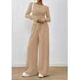 thumbnail image 3 of PRETTYGARDEN Women's 2 Piece Lounge Sets Fall Fashion Long Sleeve Crop Top Wide Leg Pants Matching Sets Clothing, 3 of 10