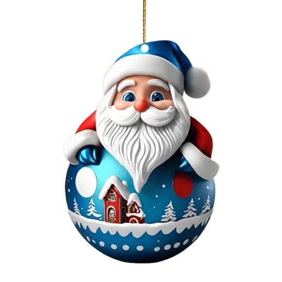 WIFKLSIIPG Christmas Hanging Flat Acrylic Cartoon Elderly Snow Pattern Christmas Tree Hanging Decorations Festive Home Car Decoration Supplies