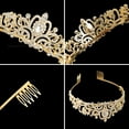 thumbnail image 7 of Mygeromon Crystal Tiara Gold Princess Crown for Women Girls Wedding,Birthday,Valentine's,Mother's Day Gifts ﻿, 7 of 7