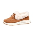 thumbnail image 2 of NexTorq Women's Winter Shoes Fuzzy Lined Warm Slip-On Boots with Bow Thick Sole Moc Toe Cozy Cold Weather Footwear for Walking and Everyday Comfort Wear Camel US-7 (EU-39), 2 of 5
