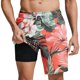 thumbnail image 1 of Mens Casual Pantalones Cortos Estilo Hawaiano Impreso Cortos de Playa con Cordón, Bolsillos con Forro Interior para el Verano, 1 of 6
