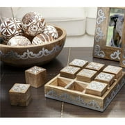 GG Collection  Mango Wood with Metal Inlay Heritage Picture Frame, Brown