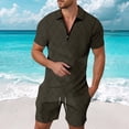thumbnail image 2 of SHIXIAOO Complets pour Hommes pour Sorties Décontractées Coupe Ajustée Ensemble Confortable pour Tous les Jours Design Élégant et Moderne pour Activités de Printemps et d'Été Maillot de Bain à Cordon pour Hommes Survêtement pour Jeunes Hommes, 2 of 5