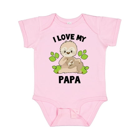 

Inktastic Cute Sloth I Love My Papa with Green Leaves Gift Baby Boy or Baby Girl Bodysuit