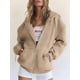 thumbnail image 5 of Sudaderas con Capucha y Cremallera para Mujer, Sudaderas Extragrandes, Conjuntos de Moda Escolar para Otoño, Chaquetas Informales, Ropa de Invierno Camello M, 5 of 9