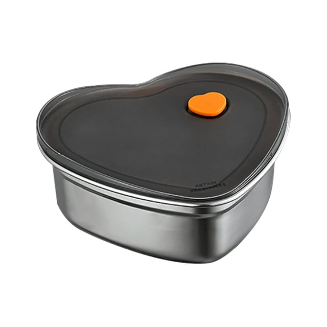 Xihbxyly Fiambrera Bento de Acero Inoxidable, Hermética, con Tapa Sellada, Apta para Uso Alimentario, Mantiene La Comida Fresca, Apta para Microondas, Portátil, Acero Inoxidable 304, 600 Ml, Ideal pa