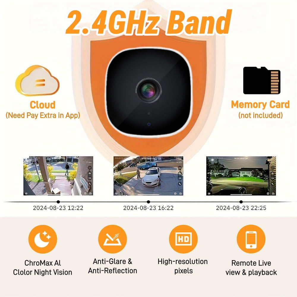 1080P HD Mini WiFi Security Camera Indoor, Wireless Baby Monitor for Phone App (No Screen), Portable Travel Nanny Cam with Full Color Night Vision, 2-Way Audio, Motion Detection for Pet/Elderly.