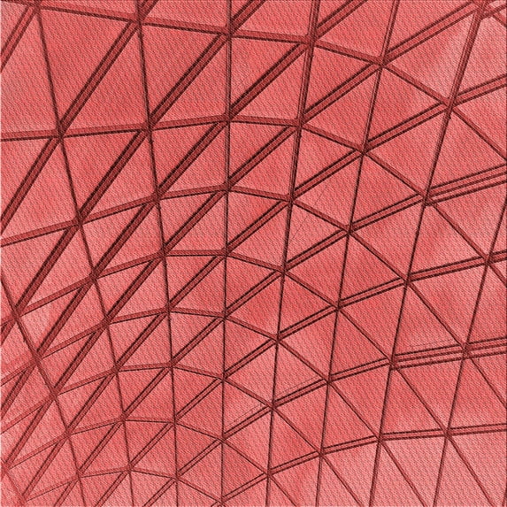 Ahgly Company Machine Washable Indoor Square Transitional Red Area Rugs, 5' Square