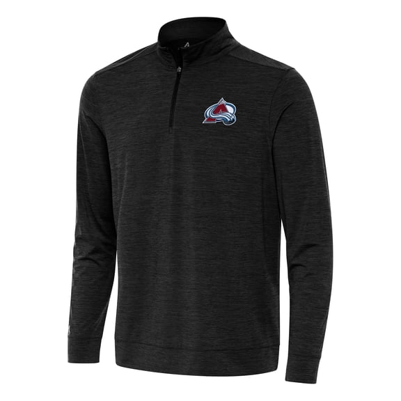 Men's Antigua Heather Black Colorado Avalanche Bright Quarter-Zip Top