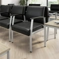 thumbnail image 3 of Pemberly Row Waiting Room Guest Chair with Arms in Black Vinyl, 3 of 9