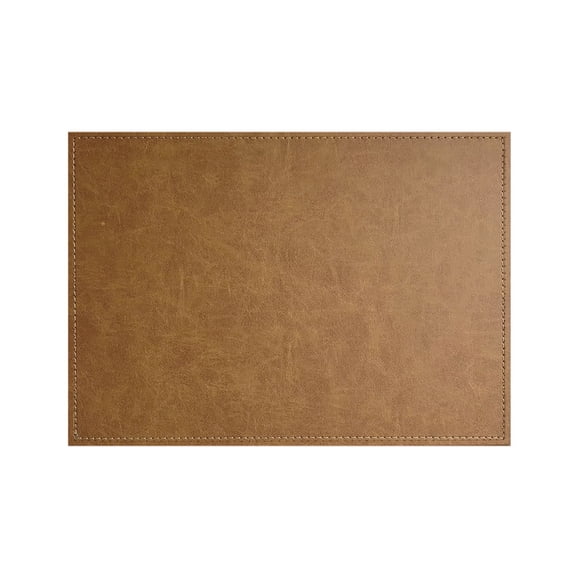 CounterArt Caramel Faux Leather Placemat Infused with Copper 4 Pack