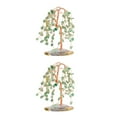 thumbnail image 1 of Becaristey Wealth Tree Desktop Ornament - Good Fortune And Wishes To Home Gemstone Decor No Angle Green 2Set, 1 of 6