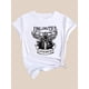 thumbnail image 3 of Camiseta deportiva divertida con diseño de alas de motocicleta, manga corta, cuello redondo, ropa deportiva para mujer, top deportivo informal, 3 of 7