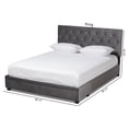 thumbnail image 4 of Bowery Hill Modern Velvet Tufted Platform Storage Queen Bed in Gray, 4 of 12
