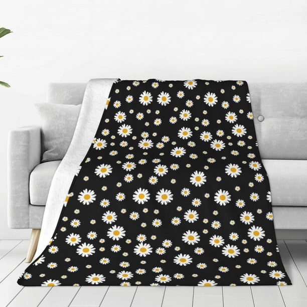 Balery Daisy Manta de Felpa Suave y Acogedora – Cobija de Franela Aterciopelada para Cama, Lavable y Cálida para Sofá, Mascotas, Transpirable-40"x30"