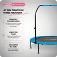 thumbnail image 2 of HolaHatha Foldable Mini Trampoline with Adjustable Handle, 40 Inch, Blue, 2 of 10