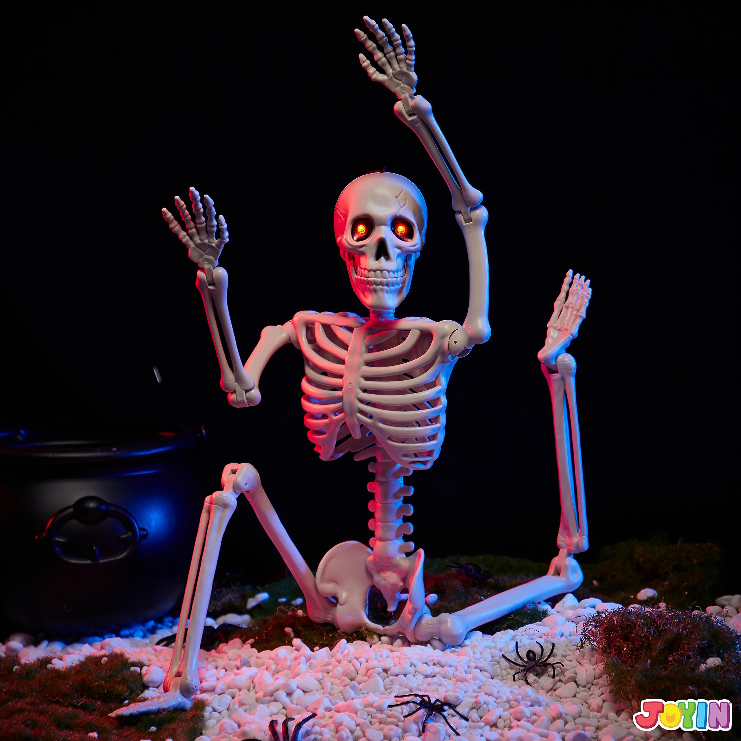 Joyfy 24" Posable Skeleton With LED Light Eyes photo 8
