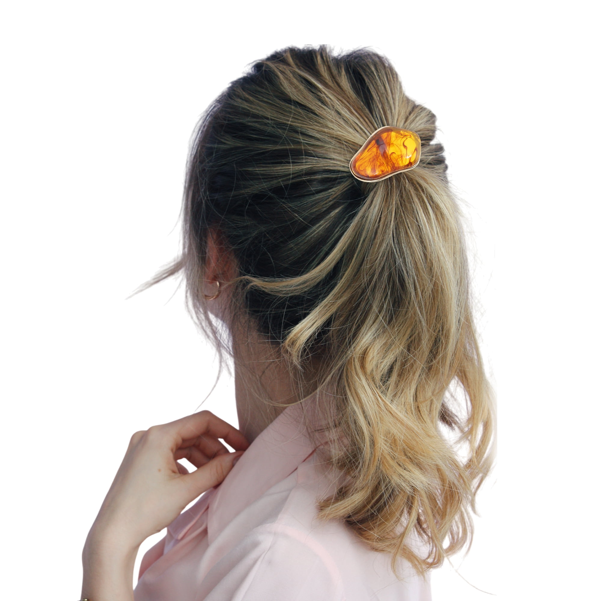 Unique Bargains Stylish Cloud-shaped Ponytail Buckle Hair Clip for Women 1 Pc Coffee Color