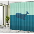 thumbnail image 5 of Ambesonne Ocean Shower Curtain, Blue Whale in the Sea, 69"Wx84"L, Pale Blue and Dark Blue, 5 of 5