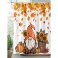 thumbnail image 2 of Fsddascl Thanksgiving Gnomes Shower Curtain Set - 48" x 72" Washable Bathtub Curtain with 12 Hooks, Fall Sunflower Maple Leaf Pumpkin Waterproof Fabric Stall Shower Curtains for Bathroom/Bathtub, 2 of 6